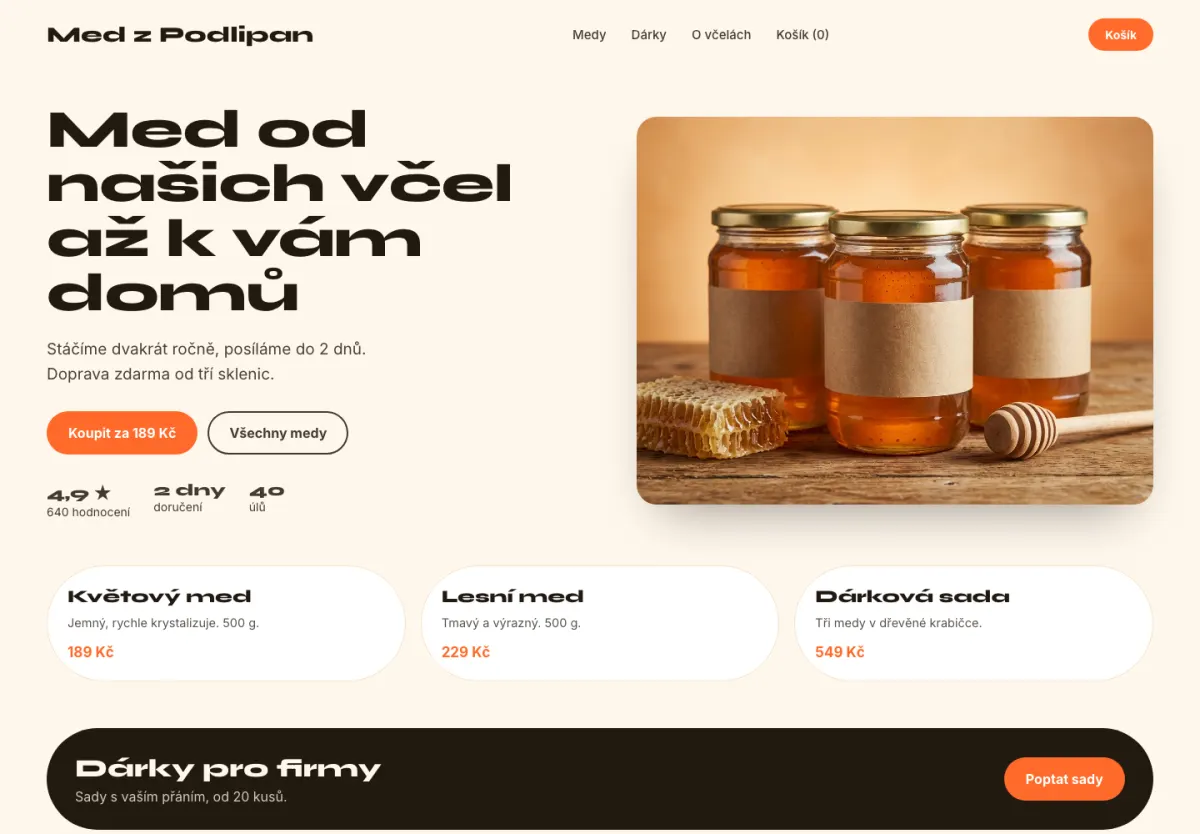 Ukázkový návrh webu: Malý e-shop